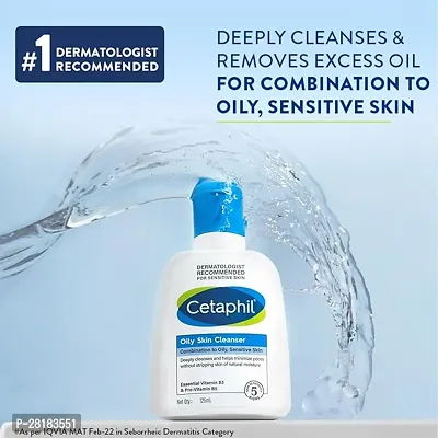 Cetaphil Oily Skin Cleanser, Daily Face Wash for Oily and Acne Prone Skin, Gentle Foaming, 125ml( pack of 1)-thumb3