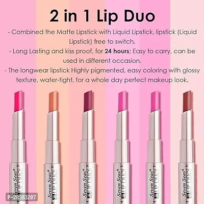 Seven Seas Lip Duo Liquid Lipstick with Matte Finish and Moisturizing Gloss  2 In 1 Matte Finish Lipstick-thumb2