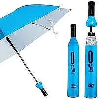 Wine Bottle Shape Mini Compact Foldable Umbrella with Plastic Case-thumb1