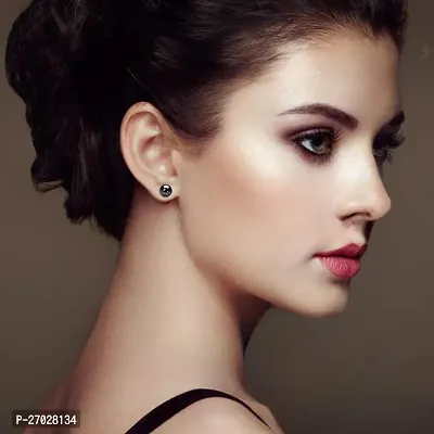 Black Stainless Steel  Studs Earrings For Women