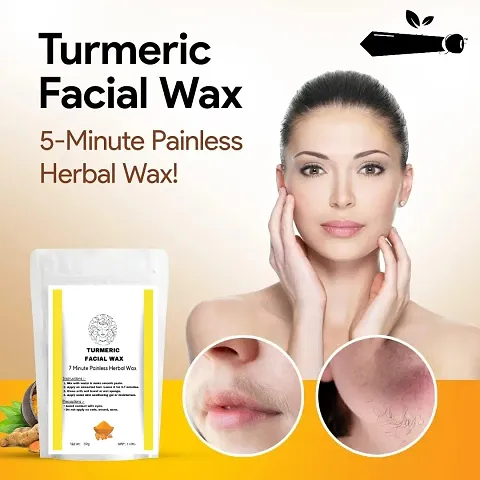 Turmeric Facial Wax - 7 Minute Painless Herbal Wax Powder (50gm)