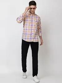 Elegant Cotton Checked Long Sleeves Casual Shirts For Men-thumb3