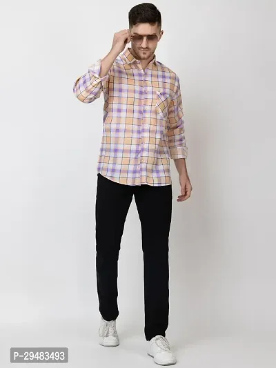 Elegant Cotton Checked Long Sleeves Casual Shirts For Men-thumb4