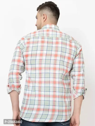 Elegant Cotton Checked Long Sleeves Casual Shirts For Men-thumb2