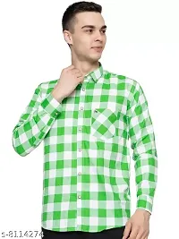 Elegant Cotton Checked Long Sleeves Casual Shirts For Men-thumb1