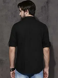 Elegant Cotton Self Pattern Long Sleeves Casual Shirts For Men-thumb1