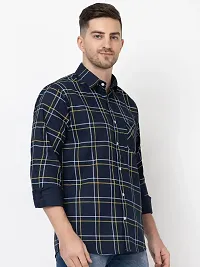 Elegant Cotton Checked Long Sleeves Casual Shirts For Men-thumb4