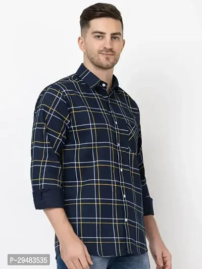 Elegant Cotton Checked Long Sleeves Casual Shirts For Men-thumb5