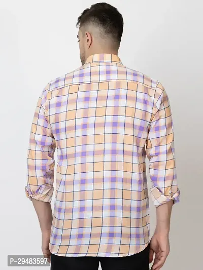 Elegant Cotton Checked Long Sleeves Casual Shirts For Men-thumb3