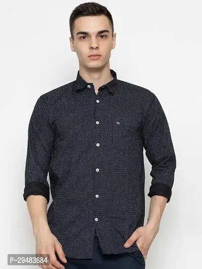 Elegant Cotton Printed Long Sleeves Casual Shirts For Men-thumb0