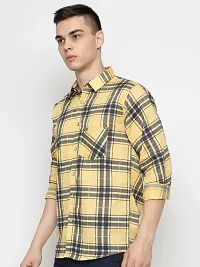 Elegant Cotton Checked Long Sleeves Casual Shirts For Men-thumb1