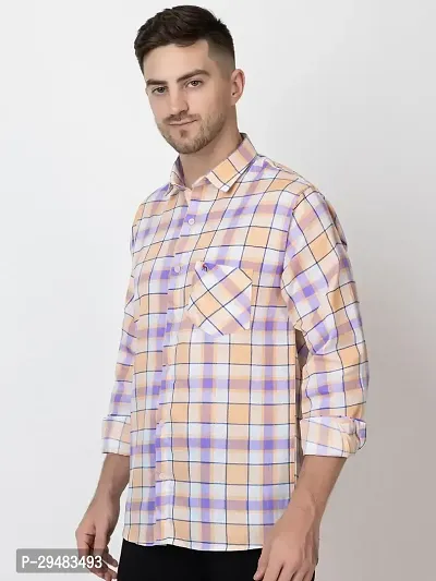 Elegant Cotton Checked Long Sleeves Casual Shirts For Men-thumb5