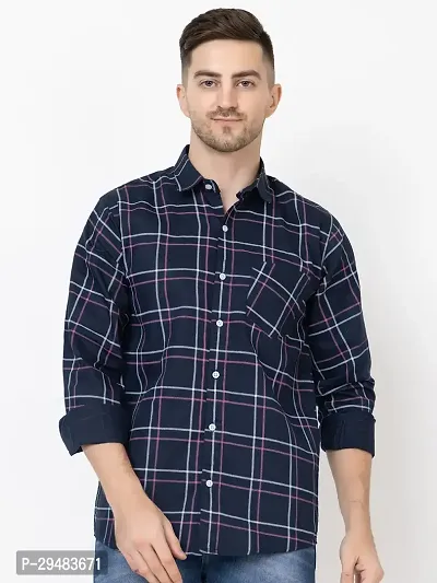 Elegant Cotton Printed Long Sleeves Casual Shirts For Men-thumb0