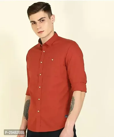 Elegant Cotton Self Pattern Long Sleeves Casual Shirts For Men