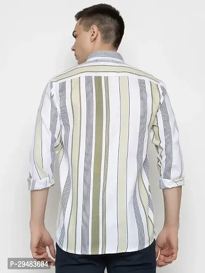 Elegant Cotton Striped Long Sleeves Casual Shirts For Men-thumb3