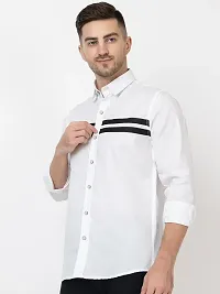 Elegant Cotton Striped Long Sleeves Casual Shirts For Men-thumb1