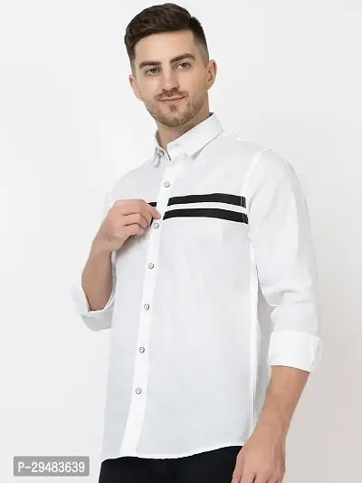 Elegant Cotton Striped Long Sleeves Casual Shirts For Men-thumb2