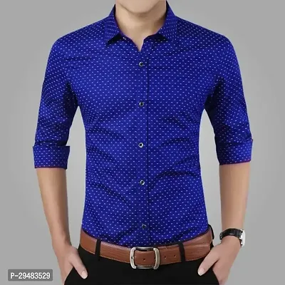 Elegant Cotton Printed Long Sleeves Casual Shirts For Men-thumb0