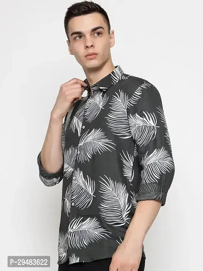 Elegant Cotton Printed Long Sleeves Casual Shirts For Men-thumb2