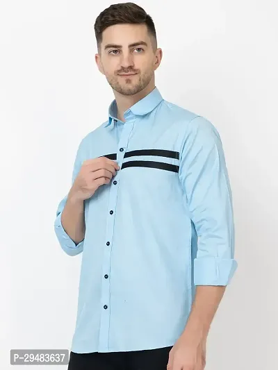 Elegant Cotton Striped Long Sleeves Casual Shirts For Men-thumb2