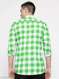 Elegant Cotton Checked Long Sleeves Casual Shirts For Men-thumb2