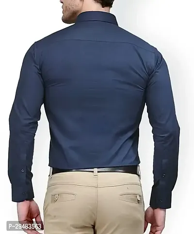 Elegant Cotton Solid Long Sleeves Casual Shirts For Men-thumb2