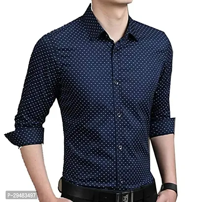 Elegant Cotton Printed Long Sleeves Casual Shirts For Men-thumb0