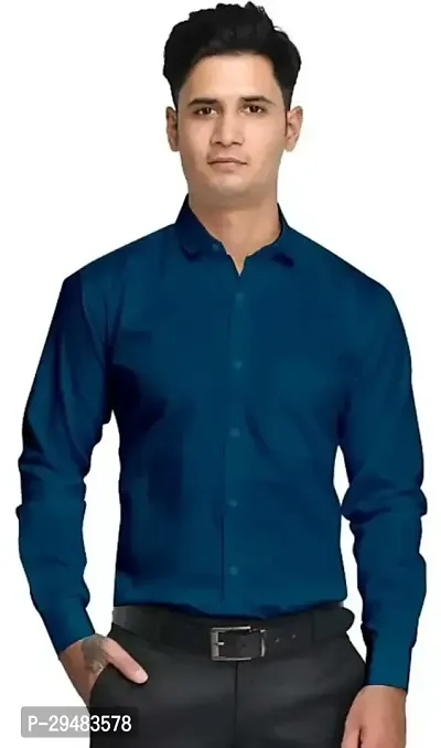 Elegant Cotton Solid Long Sleeves Casual Shirts For Men-thumb0