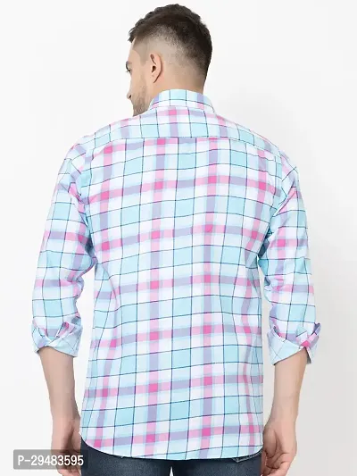 Elegant Cotton Checked Long Sleeves Casual Shirts For Men-thumb3