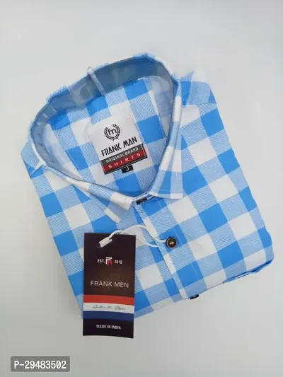 Elegant Cotton Checked Long Sleeves Casual Shirts For Men