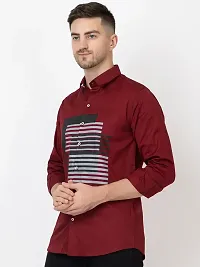 Elegant Cotton Printed Long Sleeves Casual Shirts For Men-thumb1