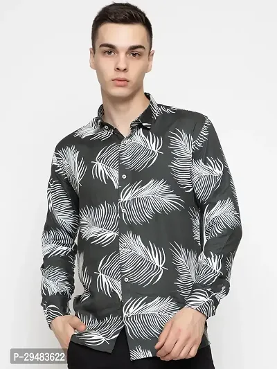 Elegant Cotton Printed Long Sleeves Casual Shirts For Men-thumb0