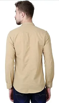 Elegant Cotton Solid Long Sleeves Casual Shirts For Men-thumb1