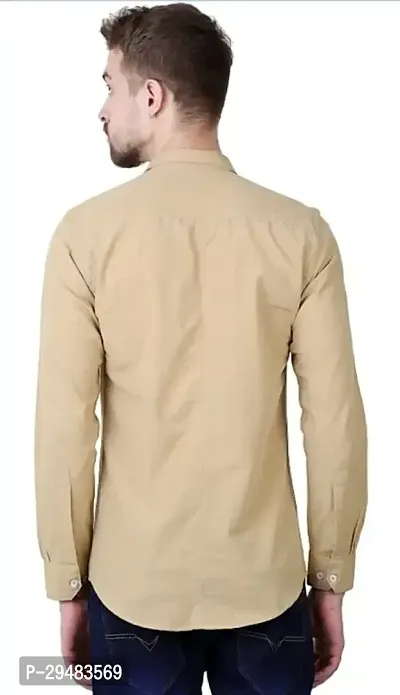 Elegant Cotton Solid Long Sleeves Casual Shirts For Men-thumb2