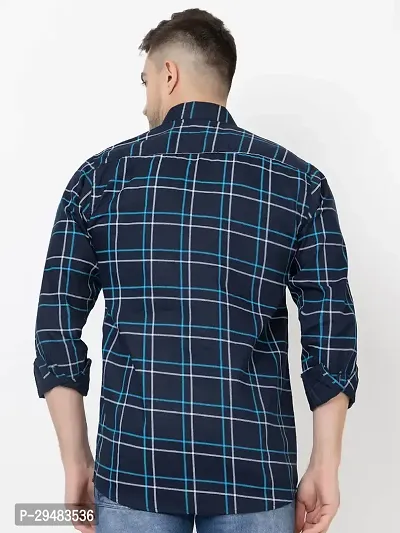 Elegant Cotton Checked Long Sleeves Casual Shirts For Men-thumb5