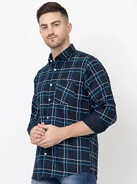 Elegant Cotton Checked Long Sleeves Casual Shirts For Men-thumb3