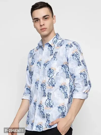 Elegant Cotton Printed Long Sleeves Casual Shirts For Men-thumb2