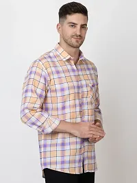 Elegant Cotton Checked Long Sleeves Casual Shirts For Men-thumb1