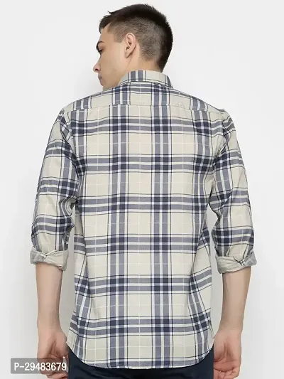 Elegant Cotton Checked Long Sleeves Casual Shirts For Men-thumb3