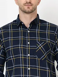 Elegant Cotton Checked Long Sleeves Casual Shirts For Men-thumb1