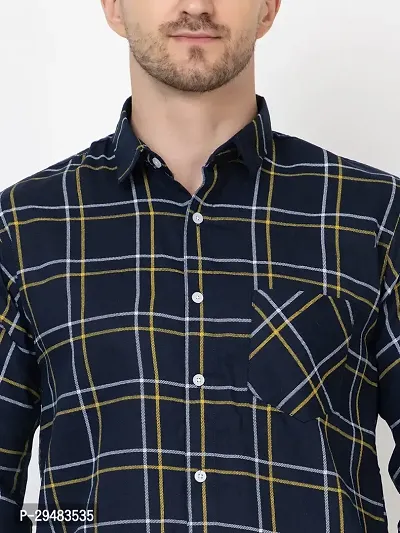 Elegant Cotton Checked Long Sleeves Casual Shirts For Men-thumb2