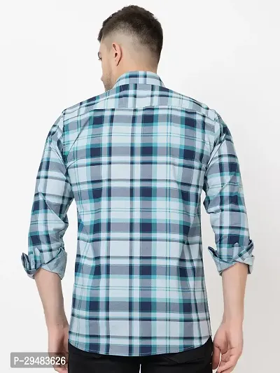 Elegant Cotton Checked Long Sleeves Casual Shirts For Men-thumb3