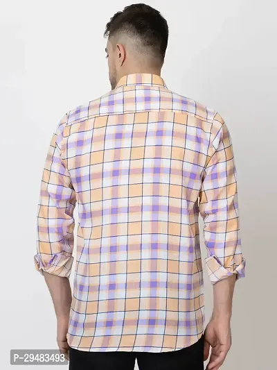 Elegant Cotton Checked Long Sleeves Casual Shirts For Men-thumb2