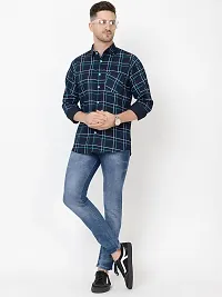 Elegant Cotton Checked Long Sleeves Casual Shirts For Men-thumb1