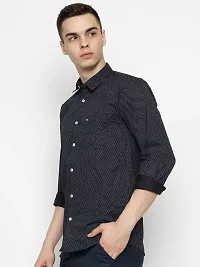 Elegant Cotton Printed Long Sleeves Casual Shirts For Men-thumb1