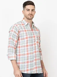 Elegant Cotton Checked Long Sleeves Casual Shirts For Men-thumb1