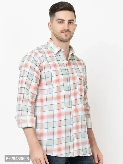 Elegant Cotton Checked Long Sleeves Casual Shirts For Men-thumb2