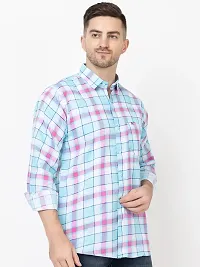 Elegant Cotton Checked Long Sleeves Casual Shirts For Men-thumb1