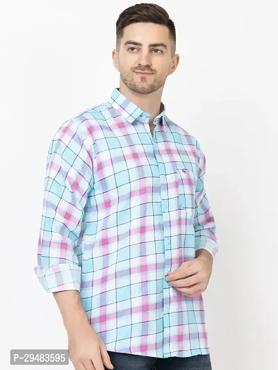 Elegant Cotton Checked Long Sleeves Casual Shirts For Men-thumb2