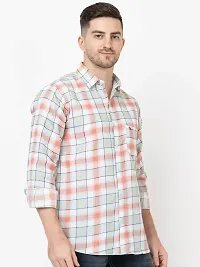 Elegant Cotton Checked Long Sleeves Casual Shirts For Men-thumb3